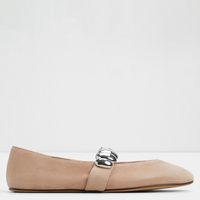 Ballerina Mujer Cuero Beige