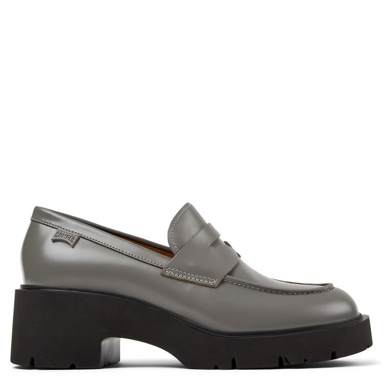 Zapato Casual Mujer Cuero Gris