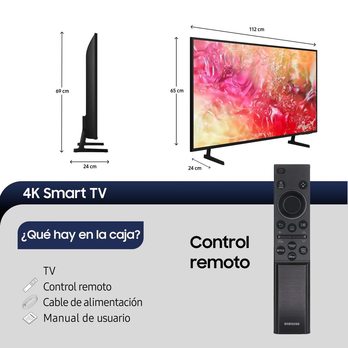 SAMSUNG - LED Samsung 50" DU7000 4K UHD Smart TV 2024