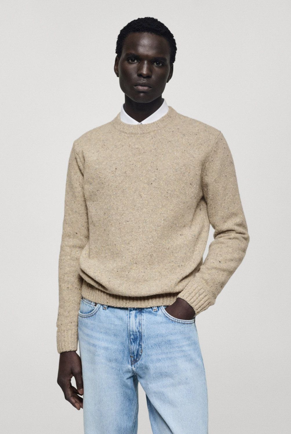 MANGO MAN - Sweater Punto Lana Jaspeada Hombre Mango Man