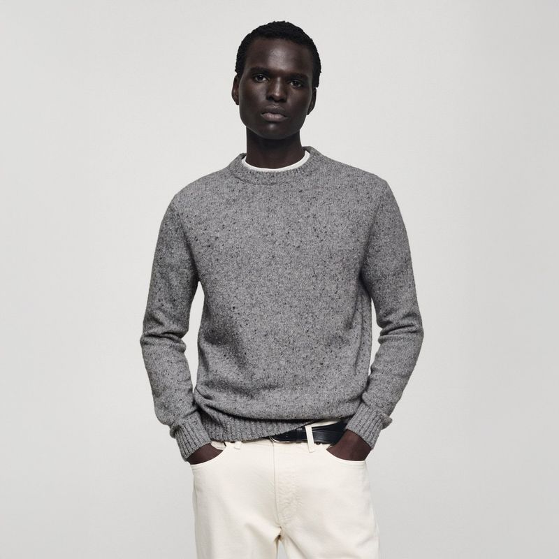 MANGO MAN - Sweater Punto Lana Jaspeada Hombre Mango Man
