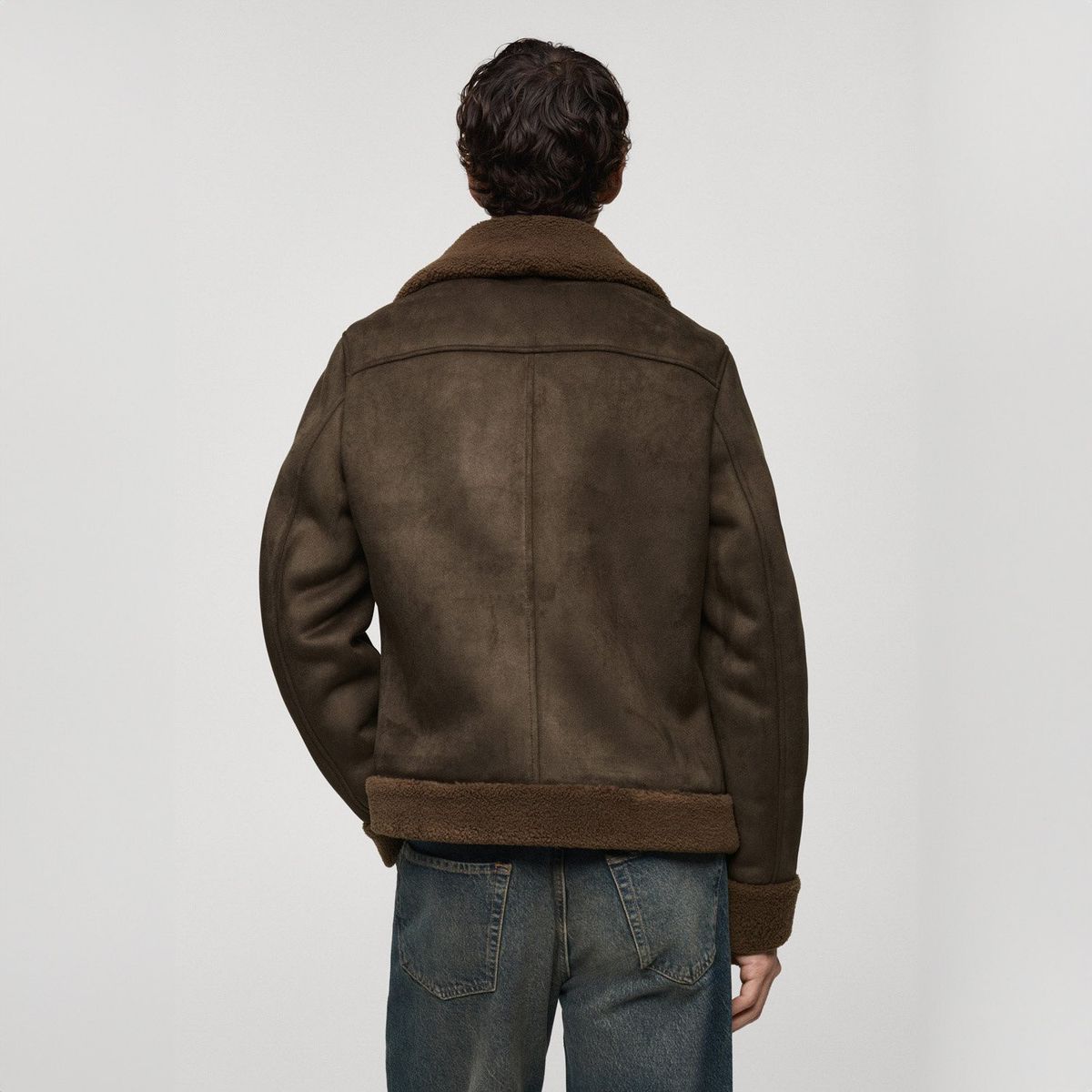 MANGO MAN - Chaqueta Doble Faz Efecto Ante Hombre Mango Man