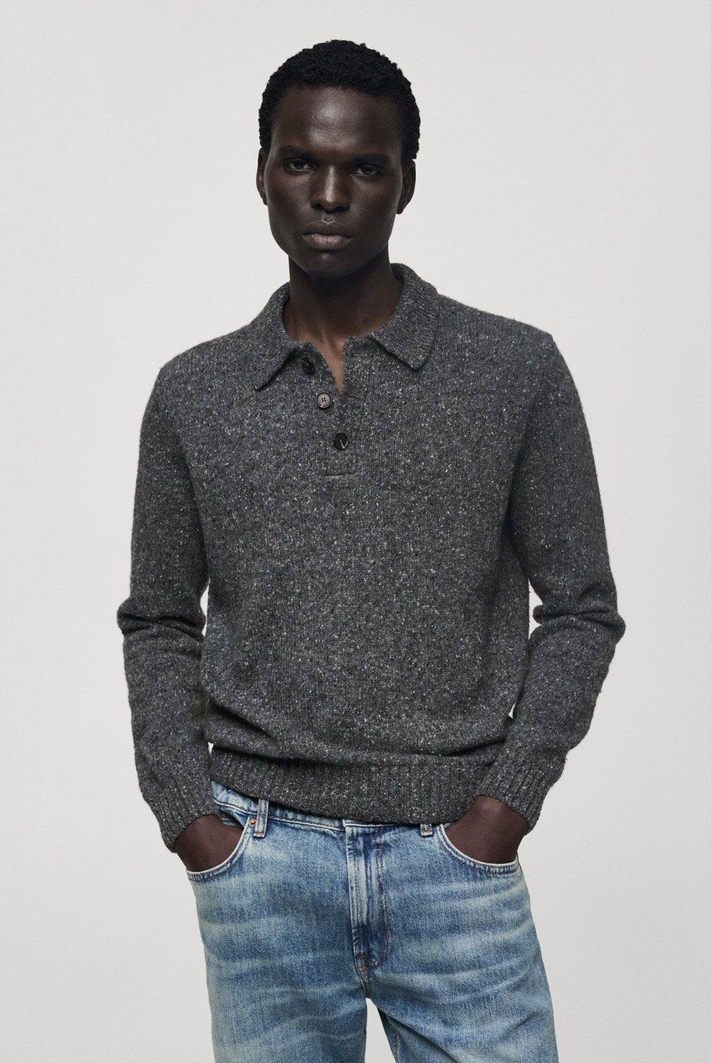 MANGO MAN - Sweater Punto Lana Jaspeada Hombre Mango Man