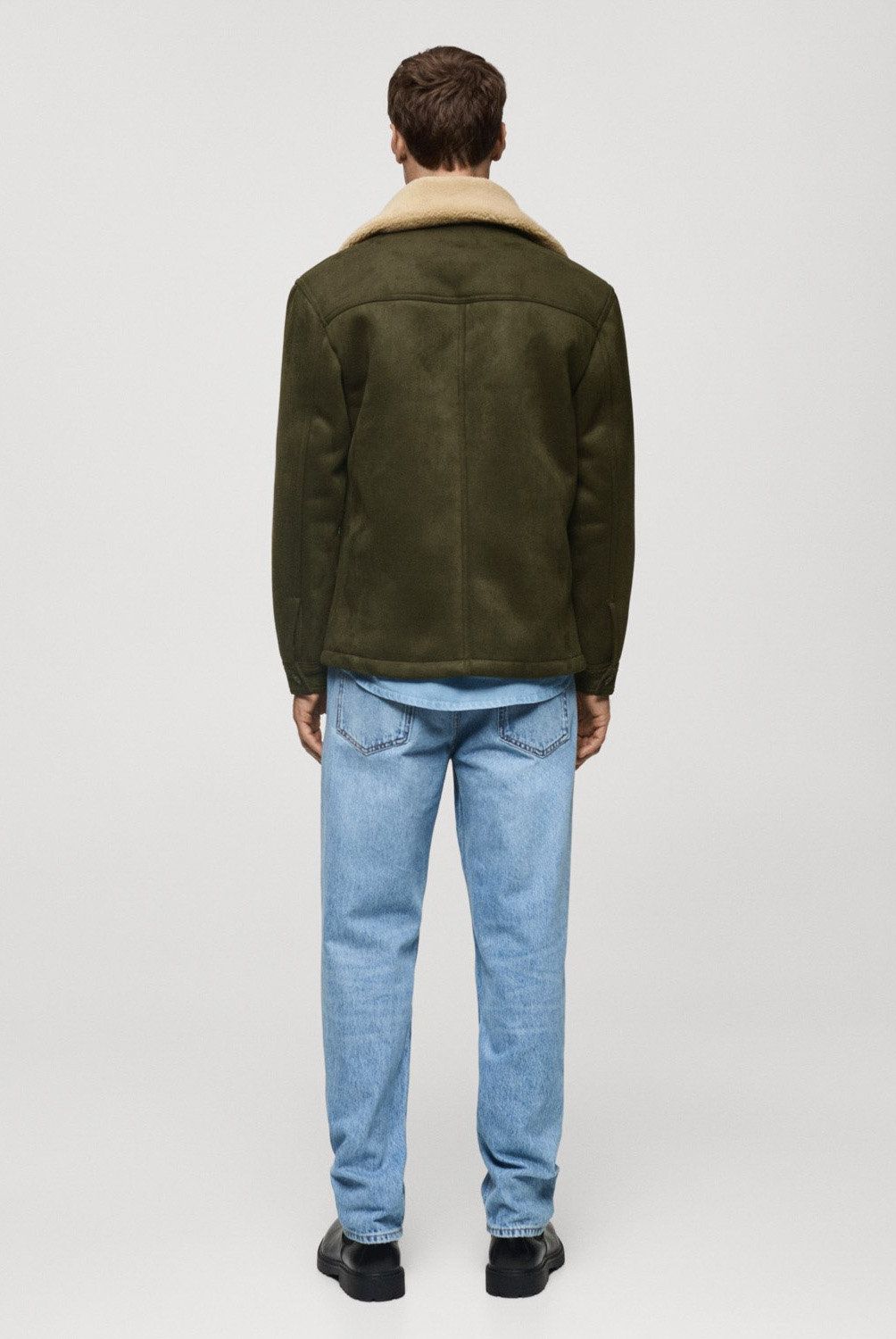 MANGO MAN - Chaqueta Efecto Ante Acabados Borreguillo Hombre Mango Man