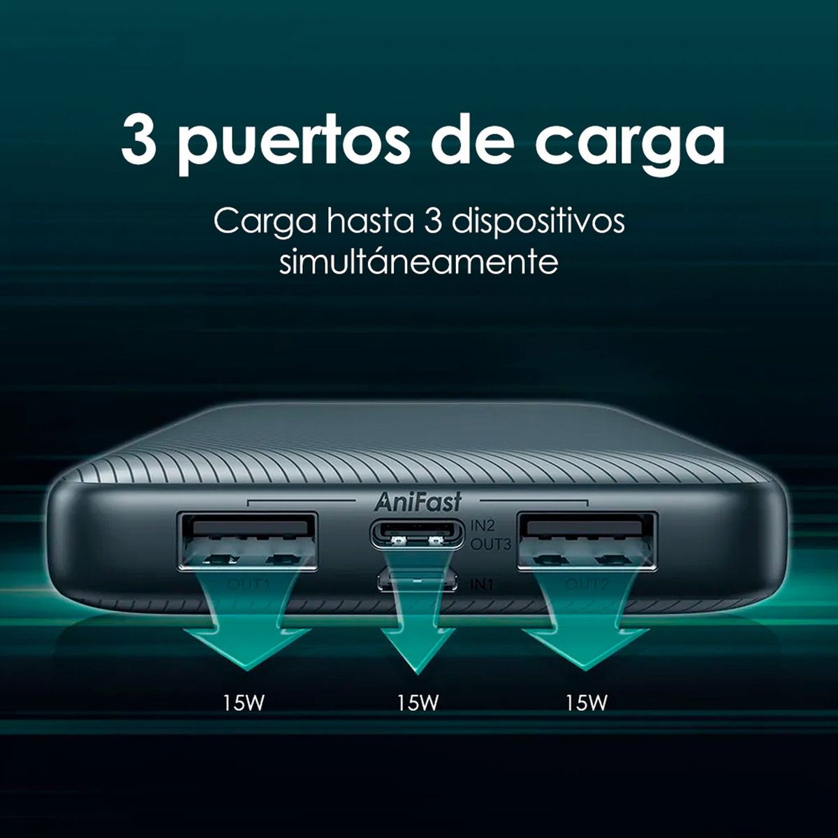 ORAIMO - Batería Externa 10000 Mah con 3 Puertos Oraimo