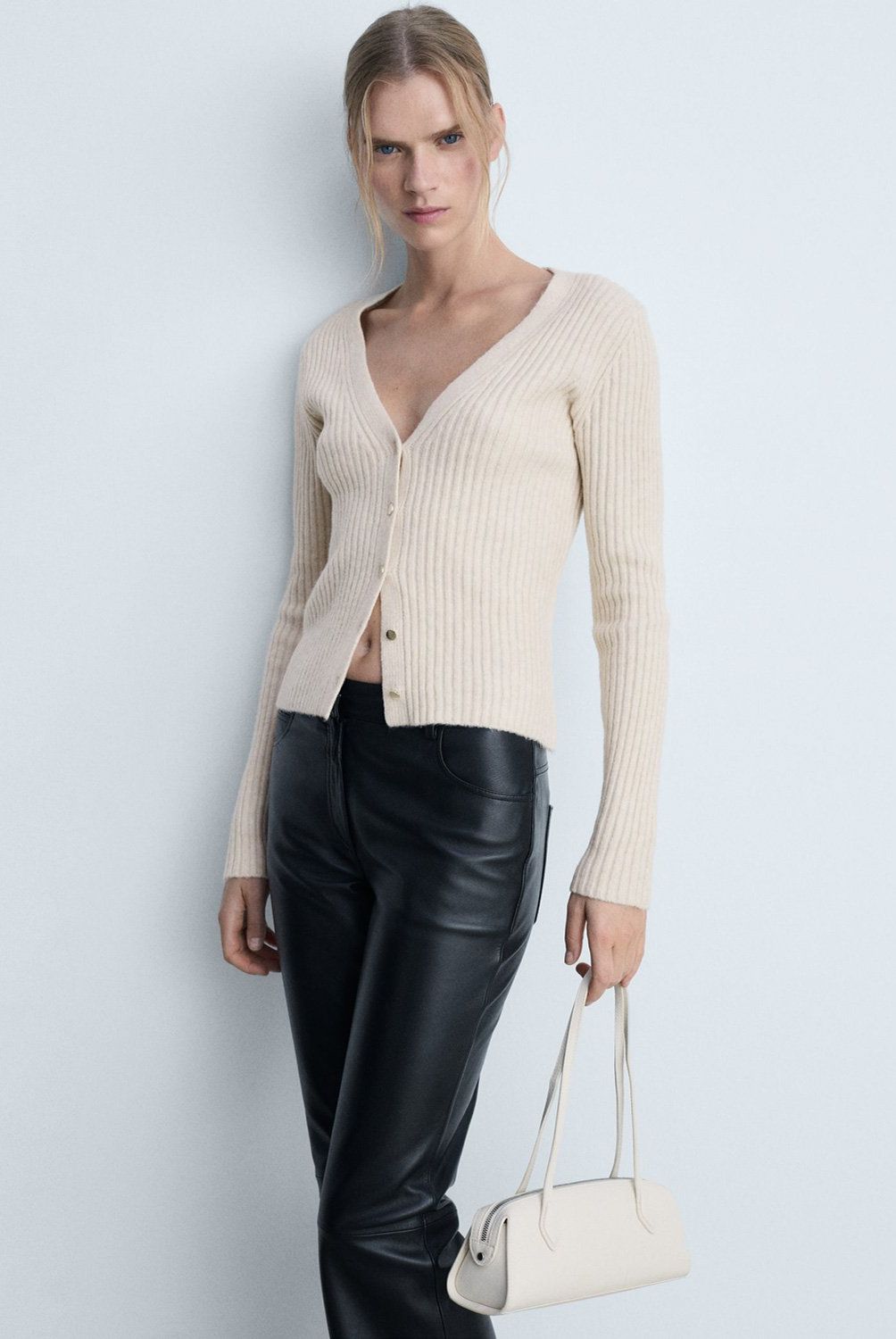MANGO - Cárdigan Punto Botones Metálicos Mujer Mango