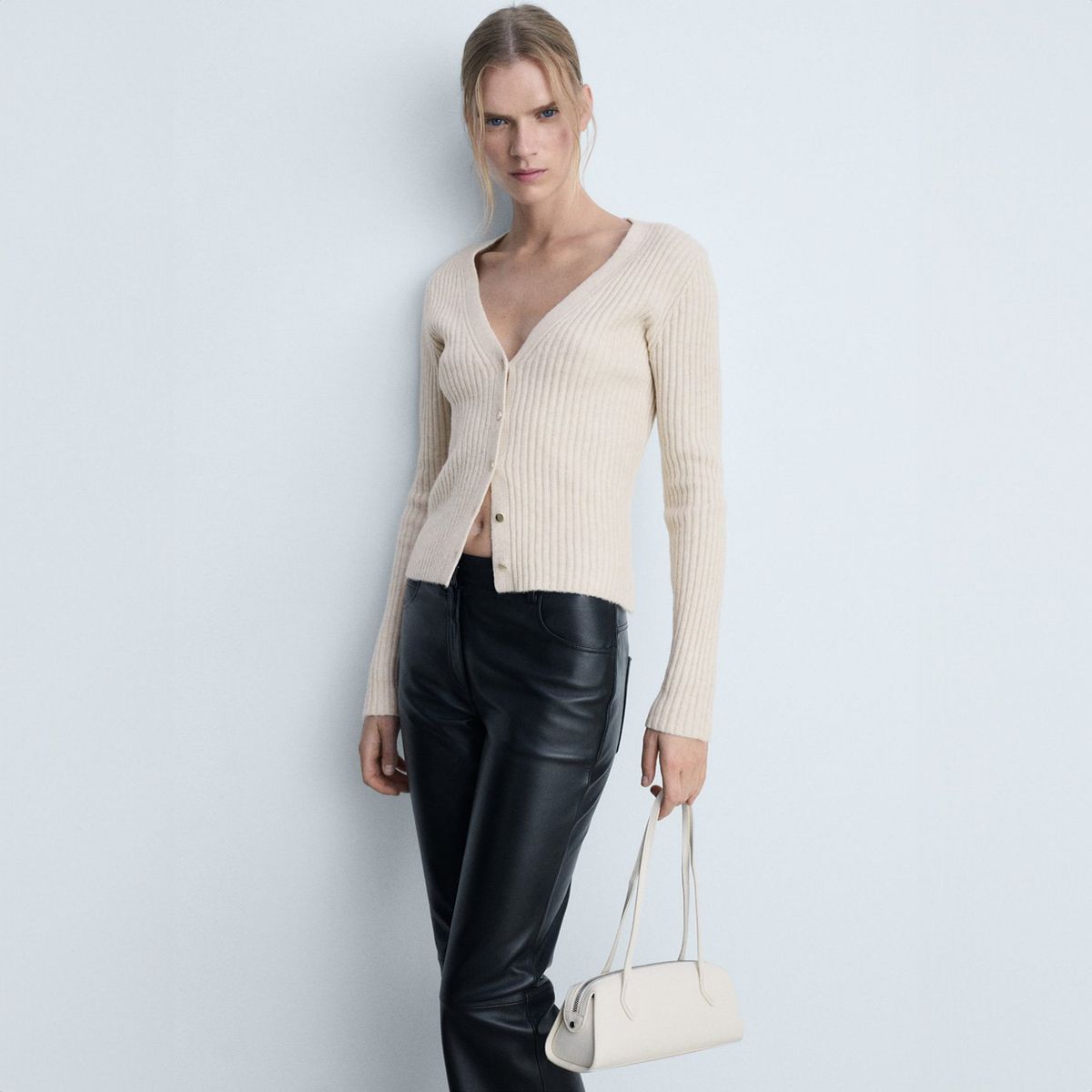 MANGO - Cárdigan Punto Botones Metálicos Mujer Mango