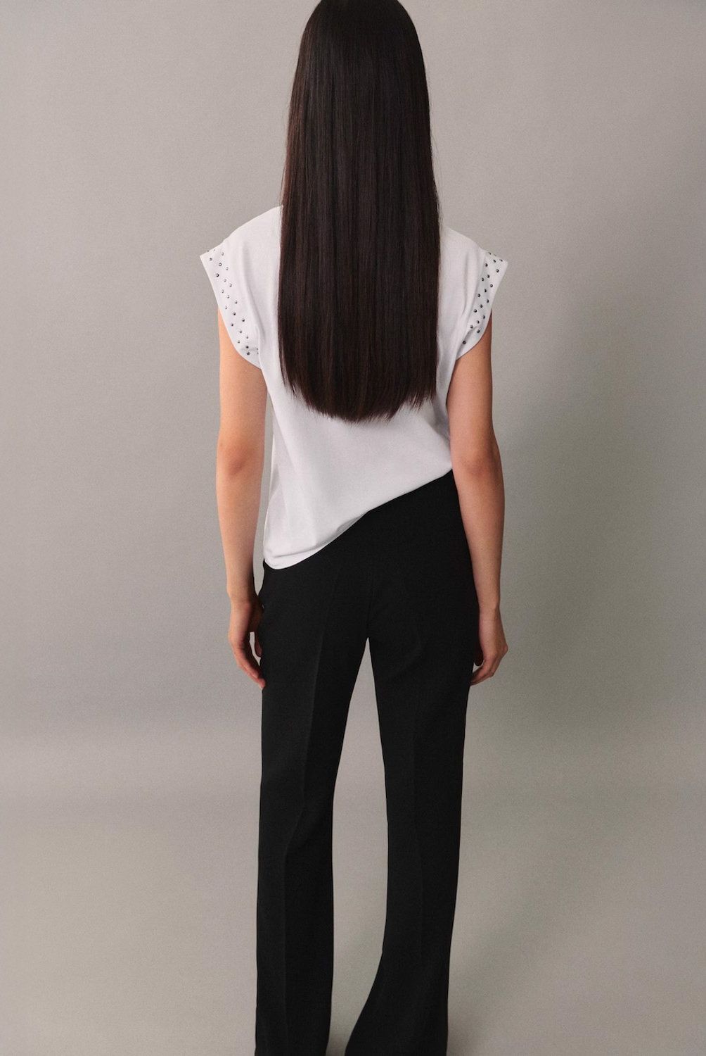 MANGO - Polera Sin Mangas Tachuelas Mujer Mango