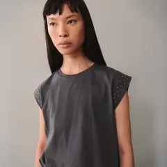 MANGO - Polera Sin Mangas Tachuelas Mujer