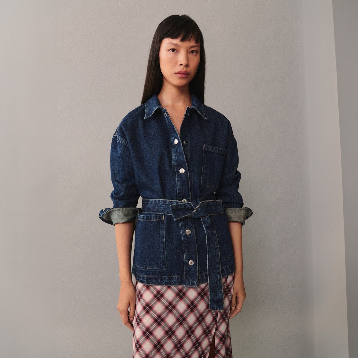 MANGO - Chaqueta Vaquera Lazo Mujer Mango