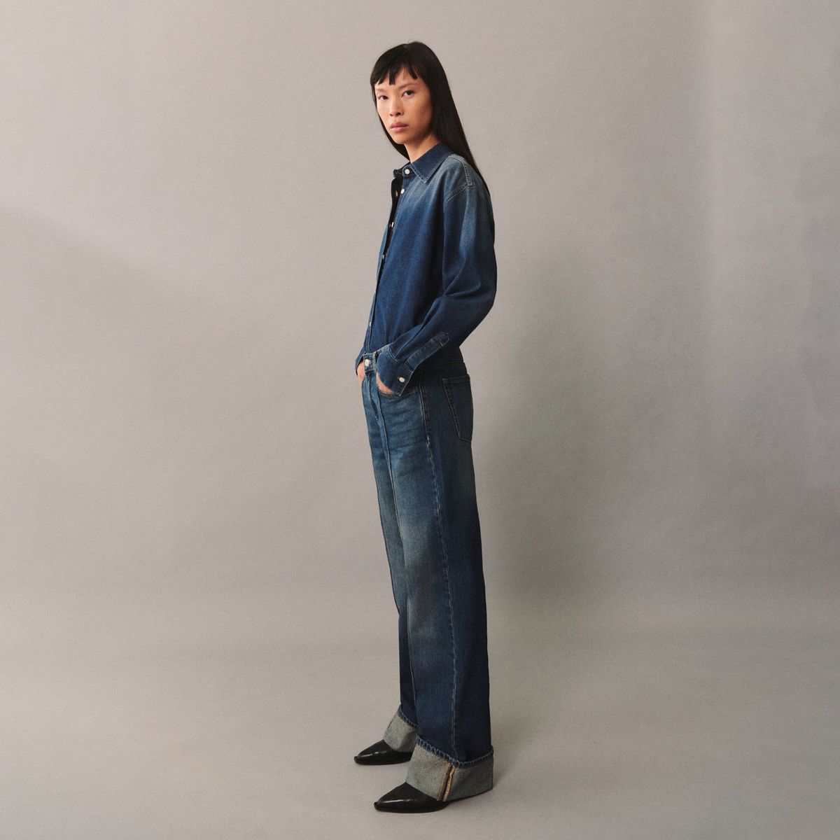 MANGO - Jeans Rectos Tiro Alto Mujer Mango