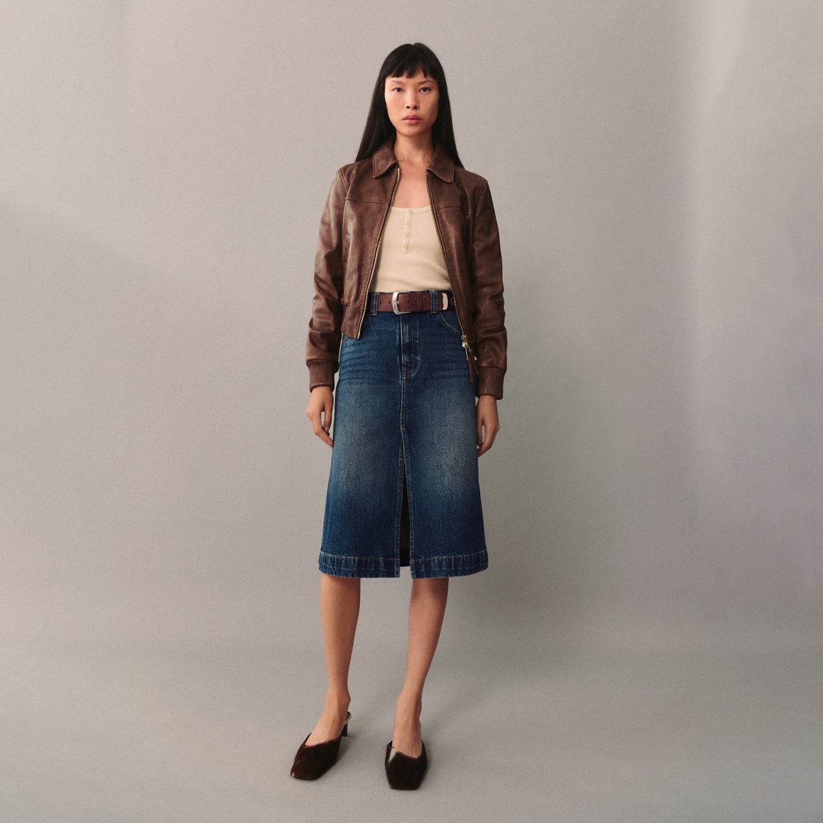 MANGO - Falda Midi Vaquera Mujer Mango