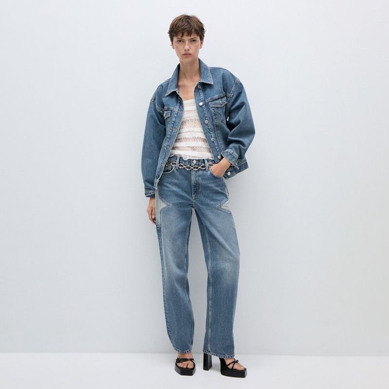 MANGO - Jeans Rectos Estrellas Mujer Mango
