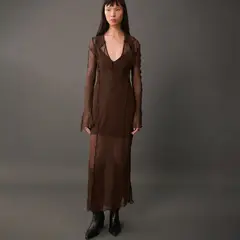 MANGO - Vestido Gasa Evasé Mujer