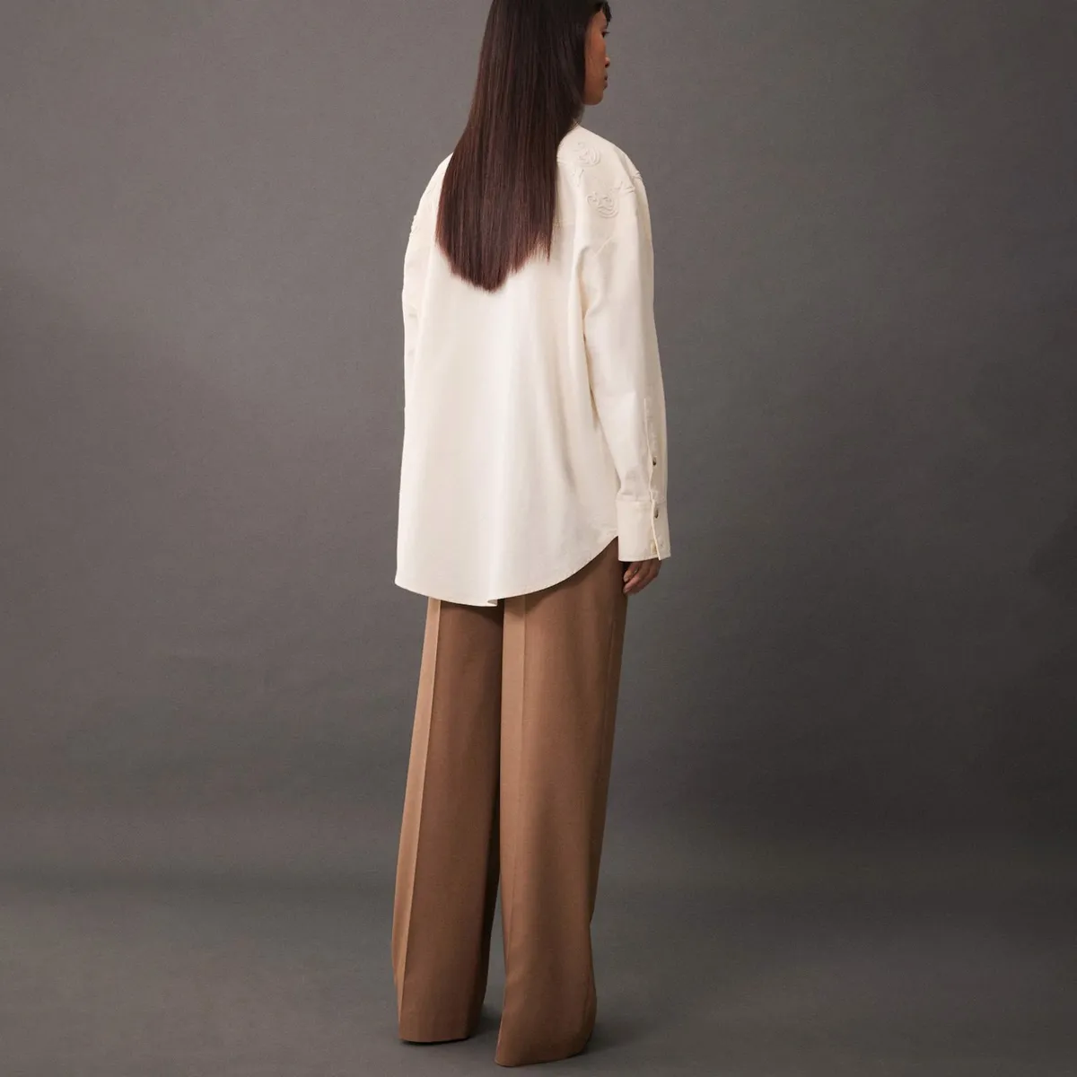 MANGO - Blusa Costuras Decorativas Mujer Mango