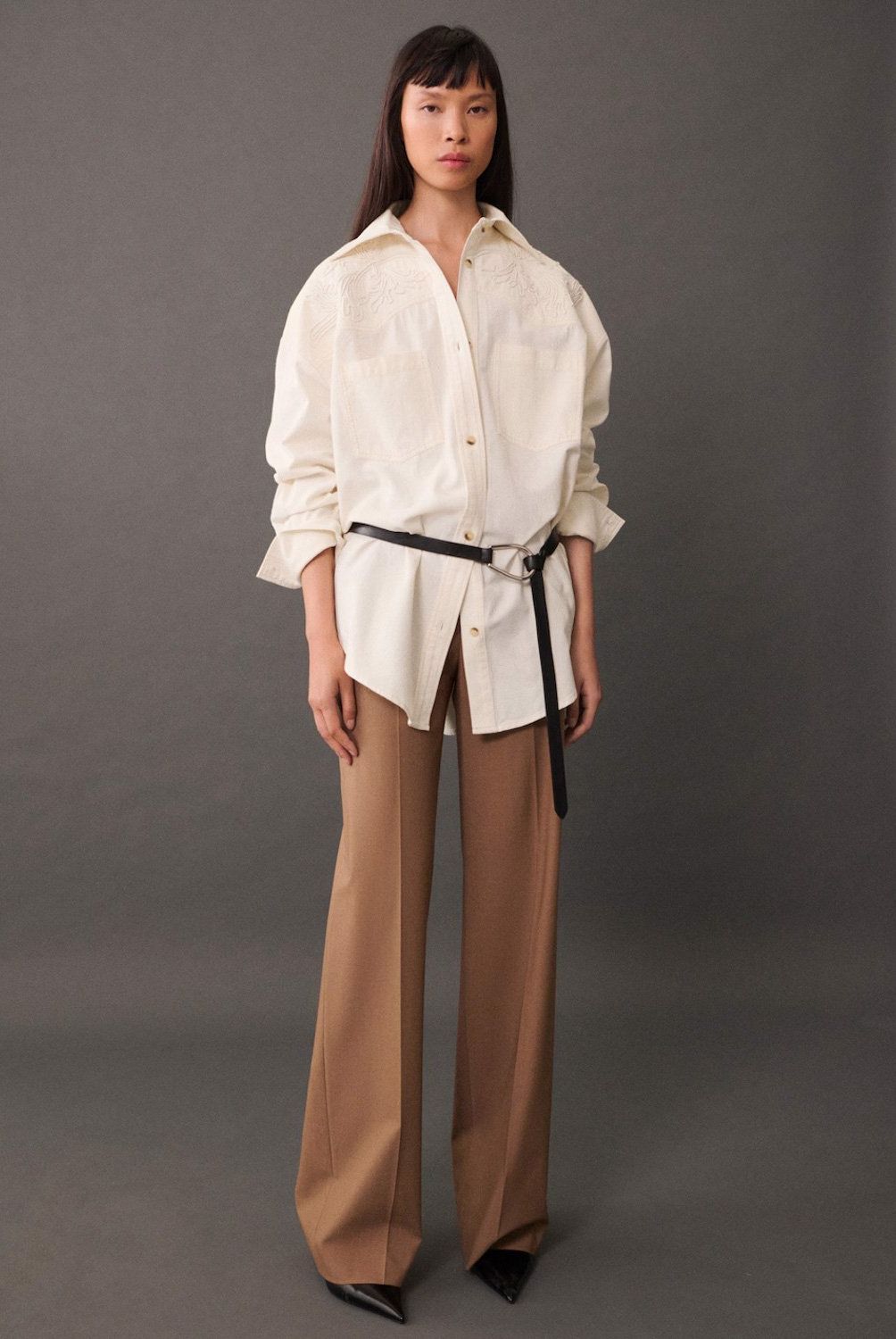 MANGO - Blusa Costuras Decorativas Mujer Mango
