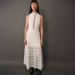 MANGO - Vestido Largo Encaje Mujer