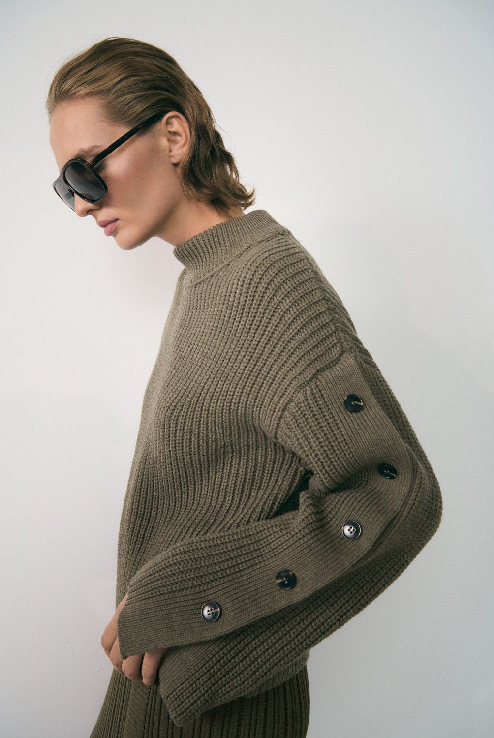 MANGO - Sweater Punto Detalle Botones Mujer Mango