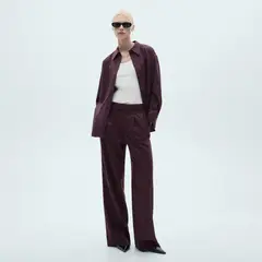 MANGO - Pantalón Pinzas Raya Diplomática Mujer