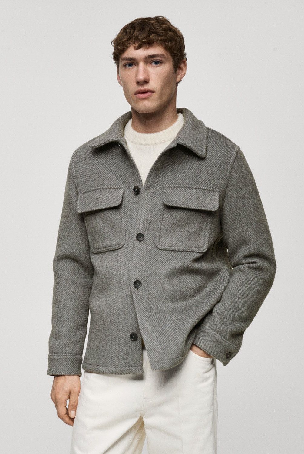 MANGO MAN - Chaqueta Lana Reciclada Hombre Mango Man
