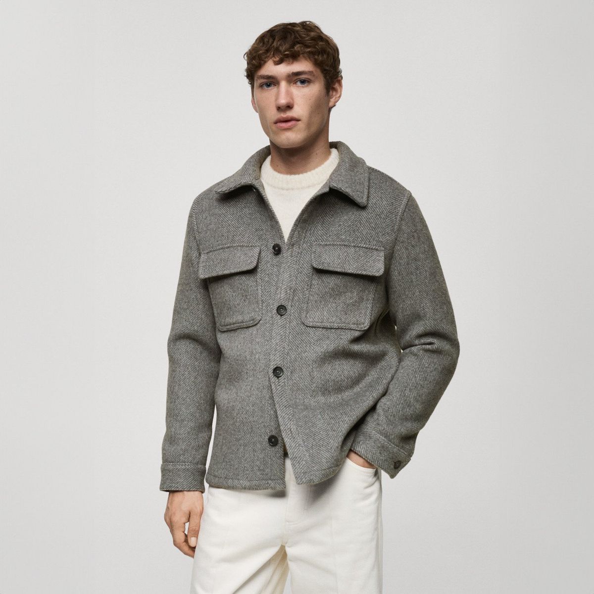 MANGO MAN - Chaqueta Lana Reciclada Hombre Mango Man