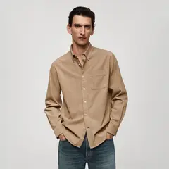 MANGO MAN - Camisa Micropana Classic Fit Hombre
