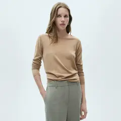 MANGO - Sweater Punto Fino Cuello Redondo Mujer