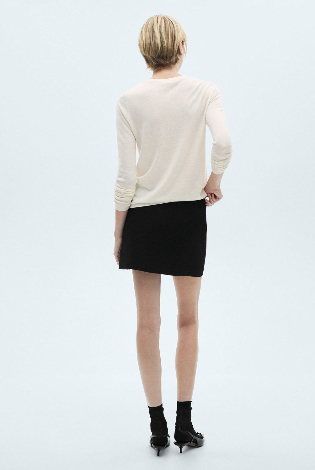 MANGO - Sweater Punto Fino Cuello Redondo Mujer Mango