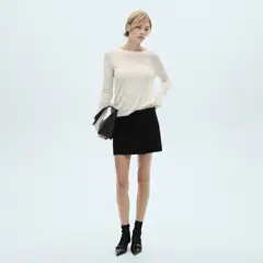 MANGO - Sweater Punto Fino Cuello Redondo Mujer