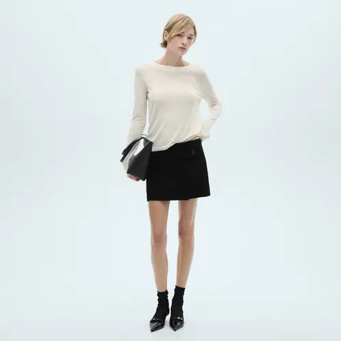 MANGO - Sweater Punto Fino Cuello Redondo Mujer