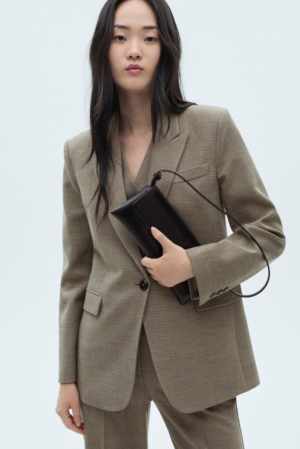 MANGO - Blazer Traje Micro Pata De Gallo Mujer Mango