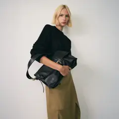 MANGO - Sweater Punto Manga Abullonada Mujer