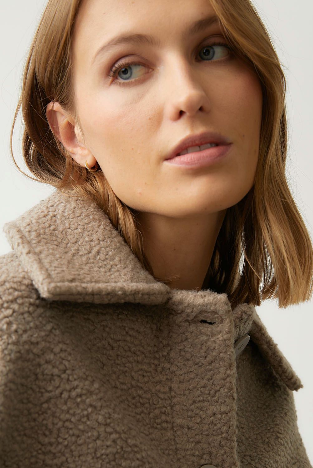 MANGO - Chaqueta Bouclé Bolsillos Mujer Mango