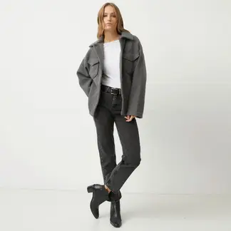 MANGO - Chaqueta Bouclé Bolsillos Mujer