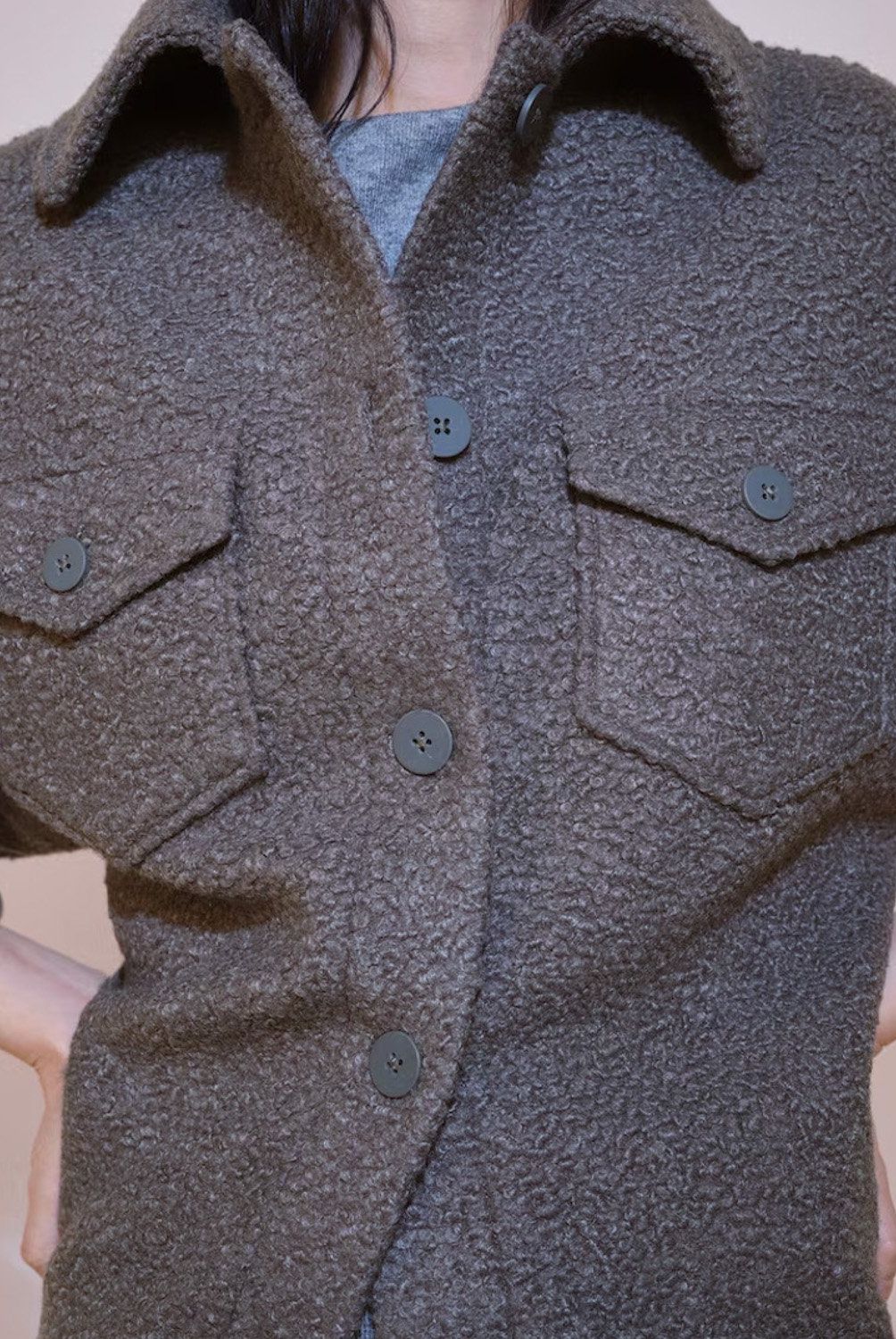 MANGO - Chaqueta Bouclé Bolsillos Mujer Mango