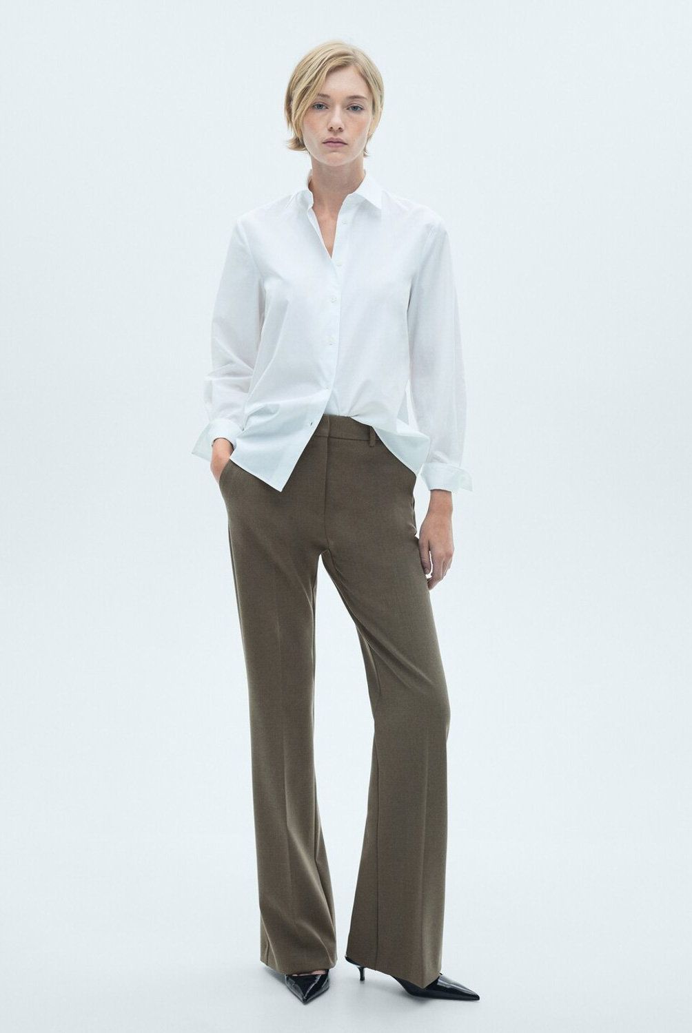 MANGO - Pantalón Flare Bolsillos Mujer Mango