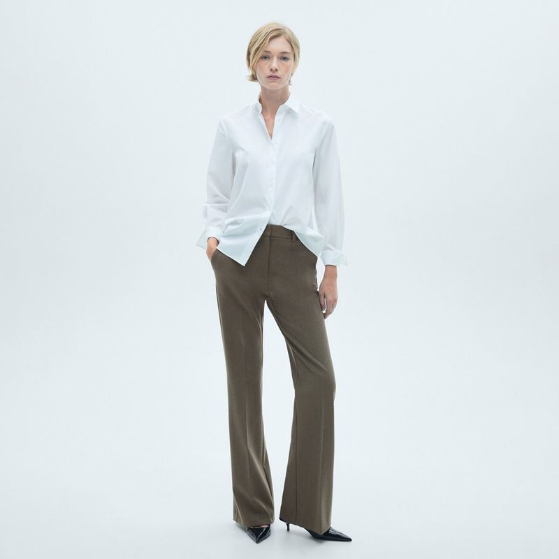 MANGO - Pantalón Flare Bolsillos Mujer Mango