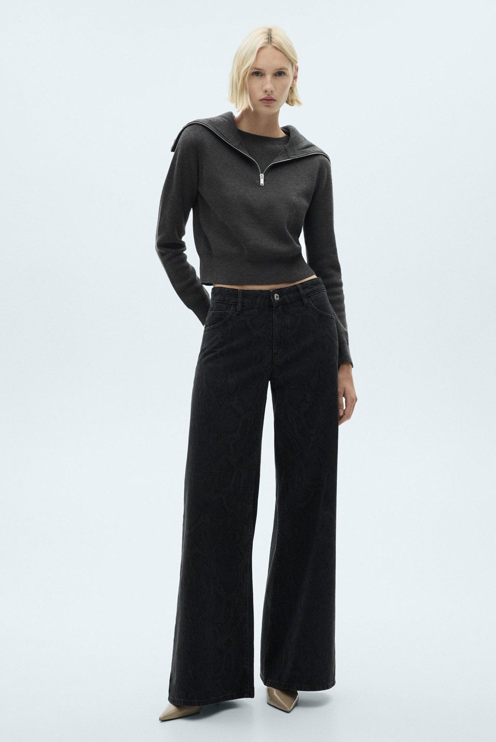 MANGO - Jeans Efecto Serpiente Mujer Mango