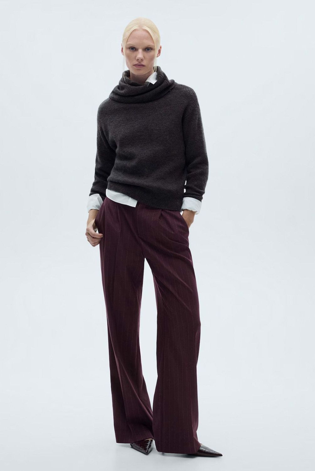 MANGO - Sweater Punto Cuello Alto Mujer Mango