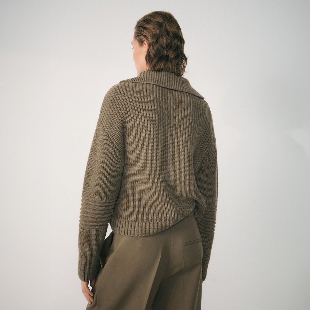 MANGO - Sweater Canalé Cuello Cremallera Mujer Mango