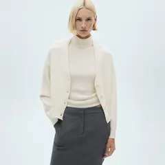 MANGO - Cárdigan Punto Cuello Pico Mujer