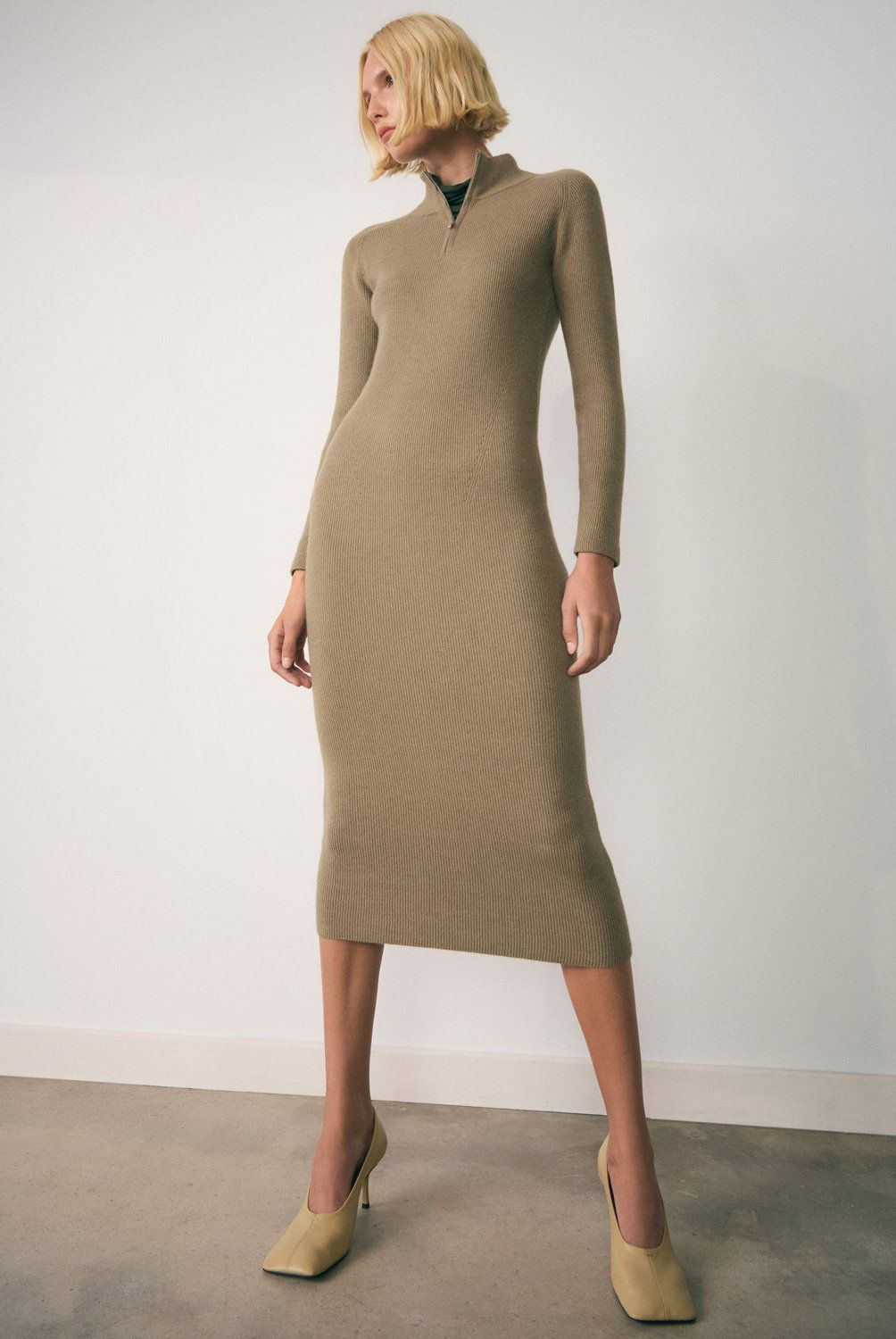 MANGO - Vestido Punto Cremallera Mujer Mango