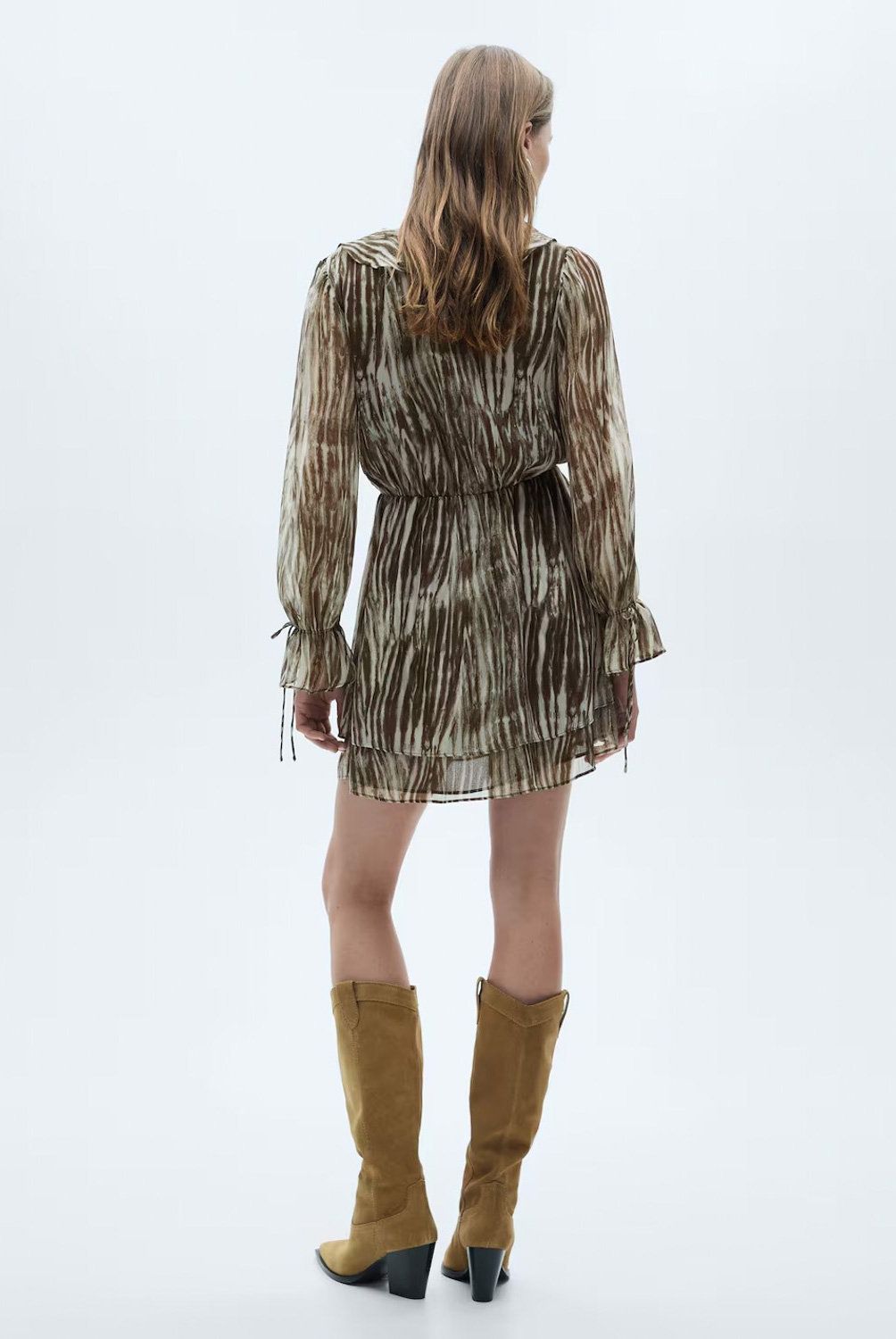 MANGO - Vestido Corto Estampado Volantes Mujer Mango