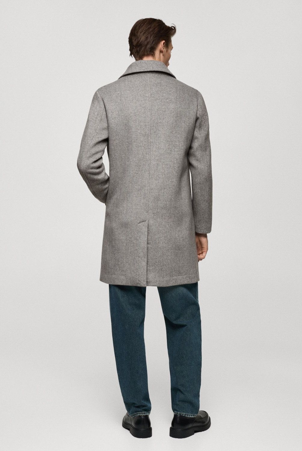 MANGO MAN - Abrigo Lana Regular Fit Espiga Hombre Mango Man
