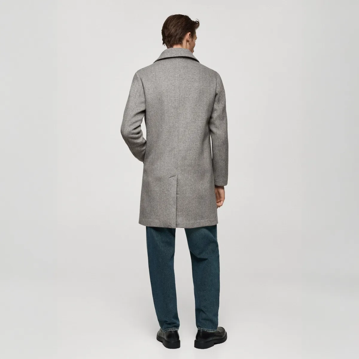 MANGO MAN - Abrigo Lana Regular Fit Espiga Hombre Mango Man