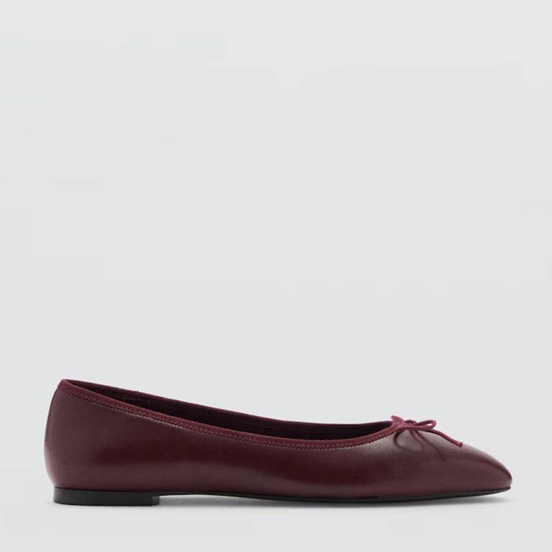 MANGO - Zapato Casual Mujer Cuero Rojo Mango