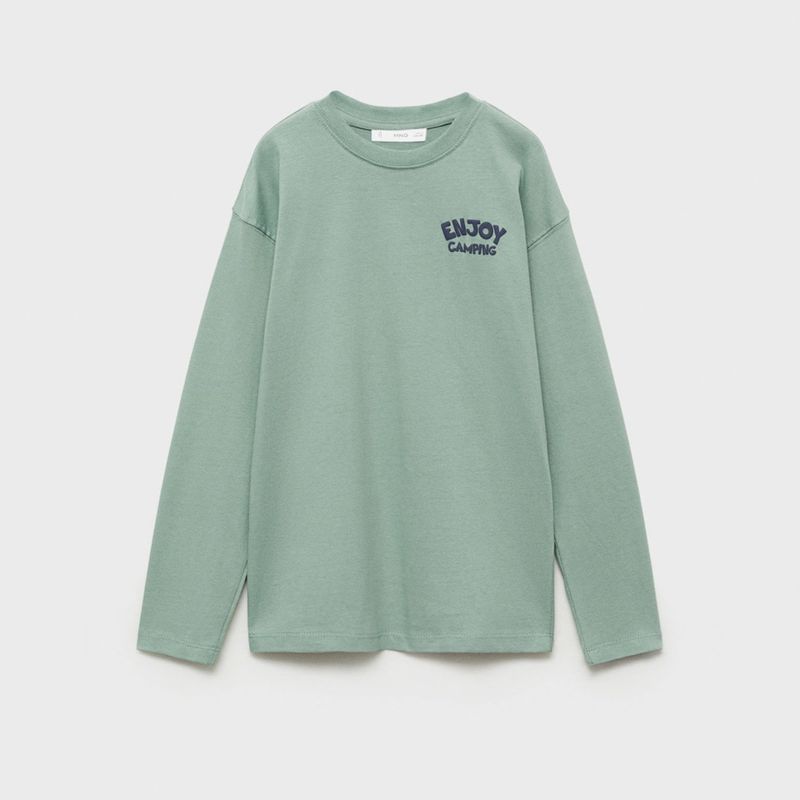 MANGO KIDS - Polera Manga Larga Estampada Niño Mango Kids