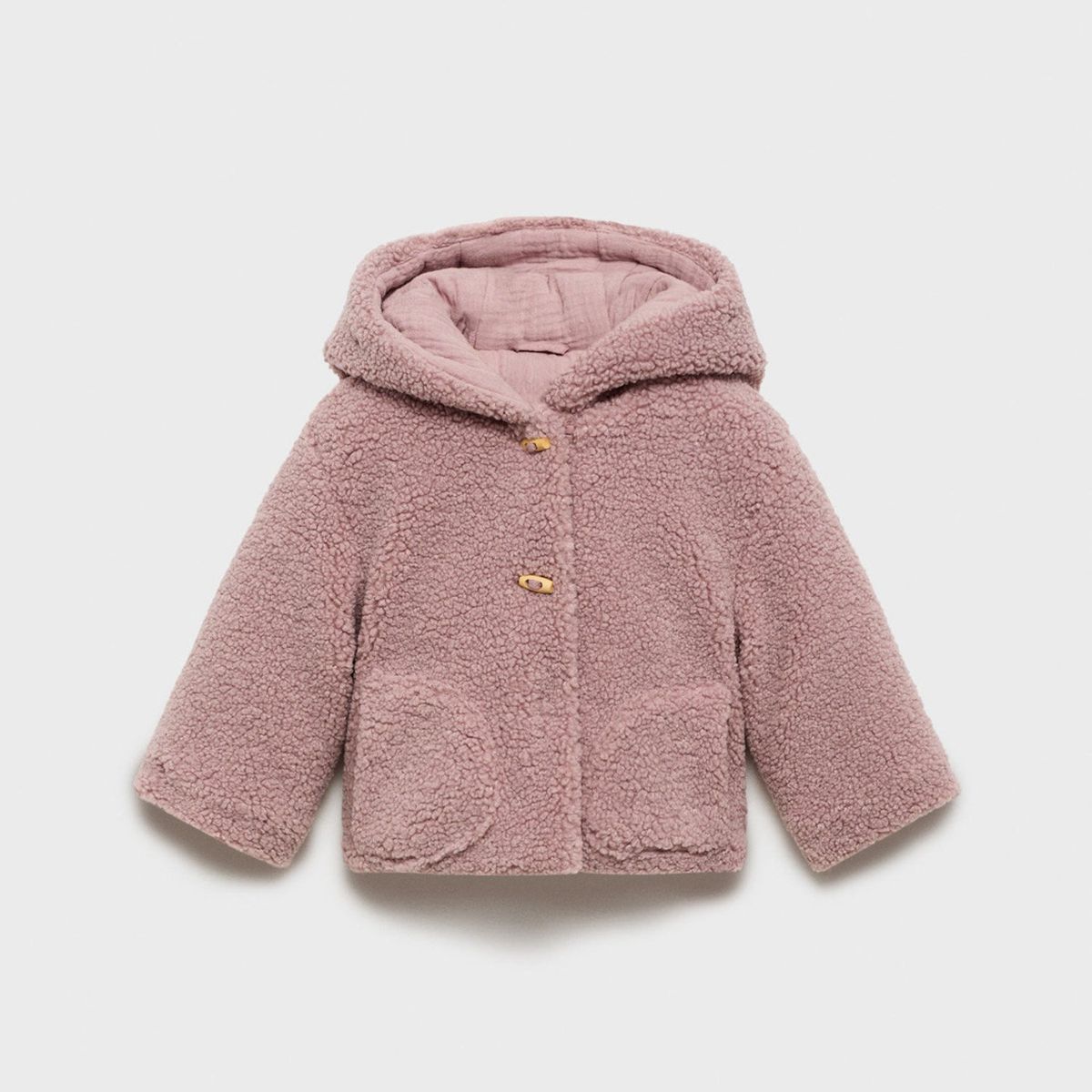 MANGO KIDS - Abrigo Borreguito Capucha Unisex Bebé Mango Kids