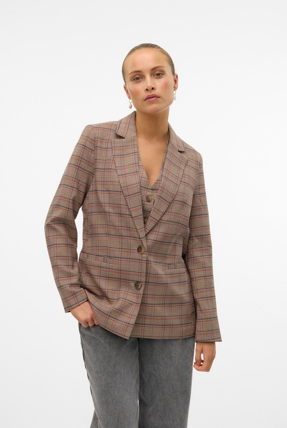 VERO MODA - Blazer Cuadros Mujer Vero Moda