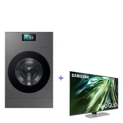 SAMSUNG - Lavadora Secadora Bespoke AI 25 kg / 15 kg + Neo QLED 4K 50" Smart TV QN90D